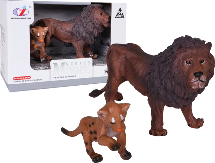 Lion and Cub Figurine Set