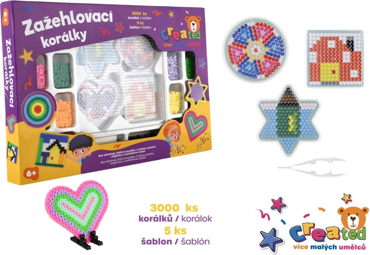 Zažegljive perlice Created – kreativni set 3000 kom + 4 podloge i dodaci