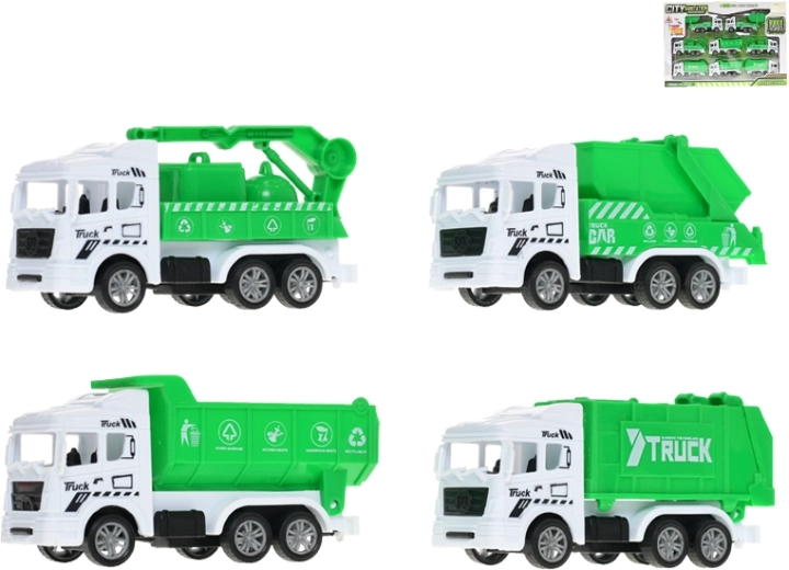 Set komunalnih vozila 11 cm s povratnim mehanizmom – 8 komada u kutiji