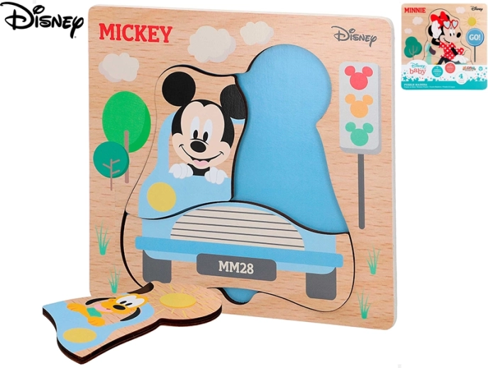 Drvene puzzle DISNEY Mickey i Minnie za najmlađe (4 dijela)