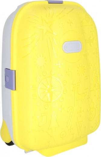 Dječji kabinski kofer na kotačićima s LED kotačićima i mjestom za ime – žuta