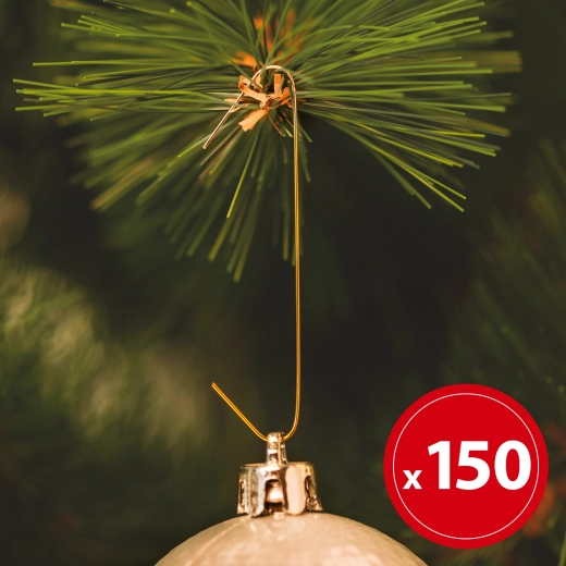 Gold Hooks for Christmas Ornaments – 150 Pieces