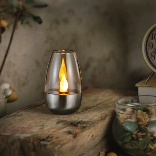 Solar LED Candle with Flame Effect