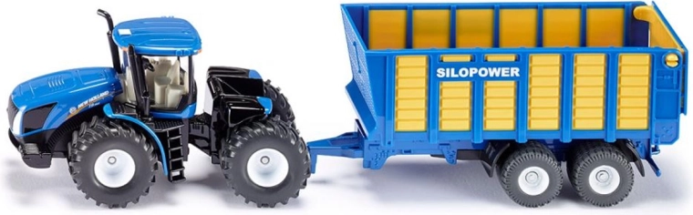 Siku traktor NEW HOLLAND s prikolicom 1:50