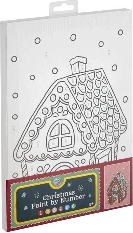 CCG XMAS bojanje po brojevima na platnu – kućica od medenjaka 30 × 19 cm