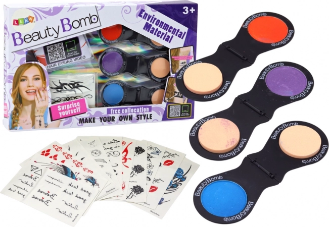 Set za ljepotu s privremenim tetovažama i obojenim sjenama