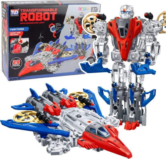 Transformirajući robot i lovac 2-u-1 sa svjetlima i zvukovima, 29 dijelova