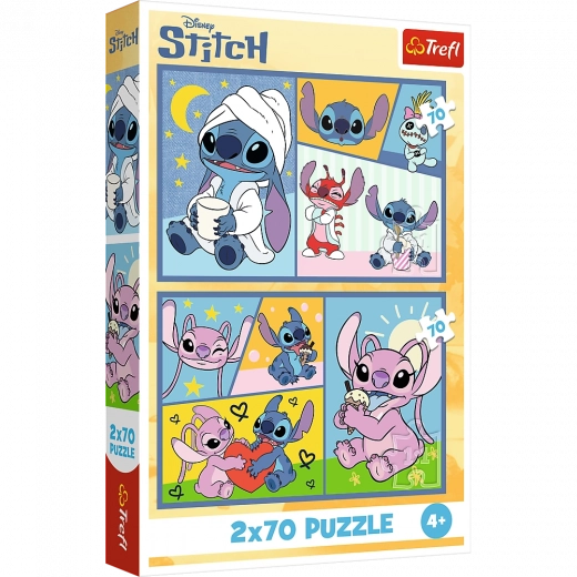 Puzzle 2x70 - Disney Lilo i Stitch - Bez dosade sa Stitchem