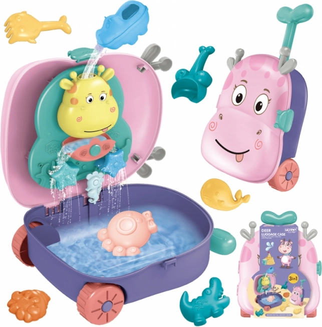 Woopie 3u1 koferić s kompletom za pijesak i vodeni stolić – Pseći motiv