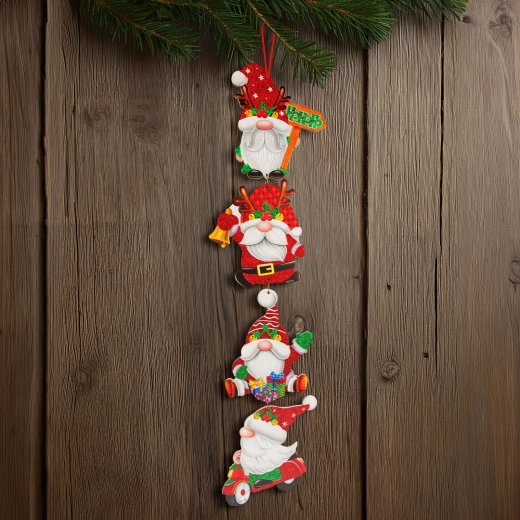 Hanging Christmas Decoration with Gnomes 75 cm