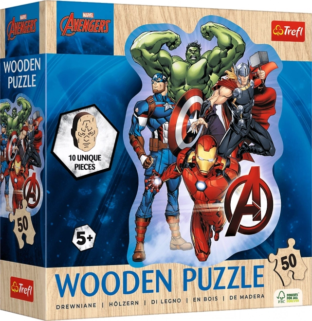 Drvene obrisne puzzle AVENGERS – 50 dijelova
