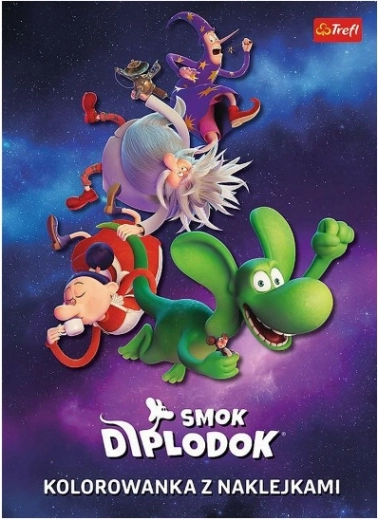 Smok Diplodok – coloring book with stickers