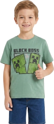 Dječja majica Minecraft creeper zelena