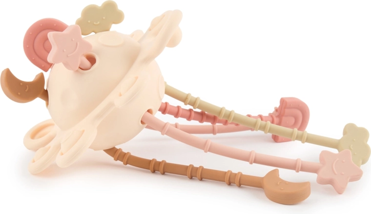 Bieco silicone activity motor toy in oat color