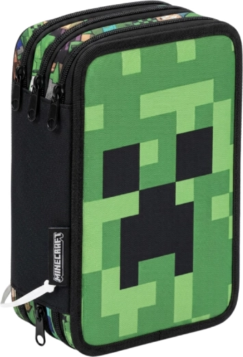 Trodijelna pernica s priborom Minecraft Creeper