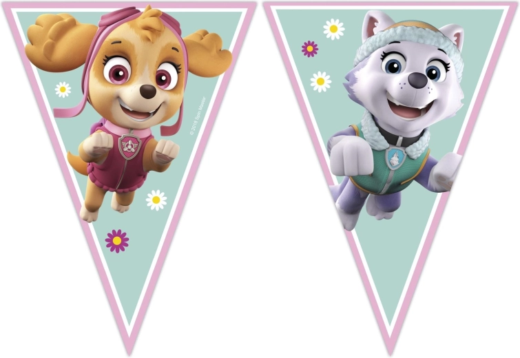 Paw Patrol girlanda sa zastavicama Skye i Everest (9 zastavica) - 1 komad