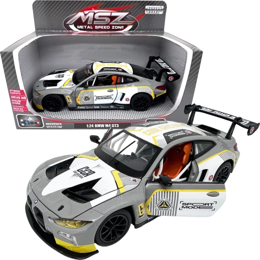 Metalni model 1:24 BMW M4 GT3 – srebrno sivi