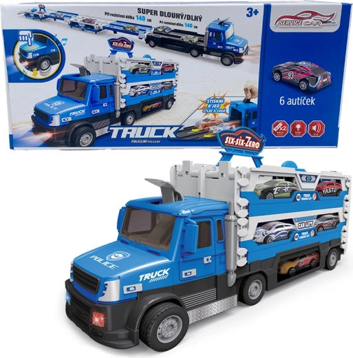 Policijski kamion 2-u-1 sa svjetlom, zvukom i 6 autića