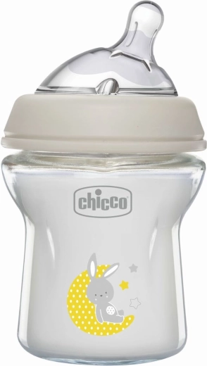 Chicco staklena bočica za dojenčad Natural Feeling 150 ml, antikolik, neutralna, od 0 mjeseci