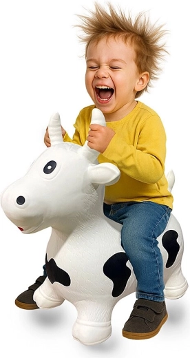 Jamara HoppyDoo hopping animal cow, black and white, with pump
