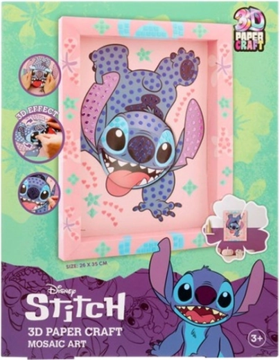 Origami DISNEY slika Stitch 3D mozaik od papira 26 × 35 cm