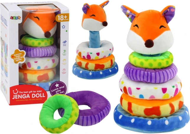 Plišana edukativna piramida s lisicom 27 cm