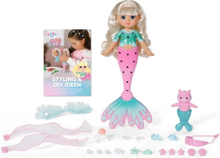 BABY born Glam Up morska vila Sparkle s kosom koji mijenja boju