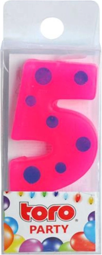 Tortna svjećica broj 5 TORO za zabadanje 4,5 cm