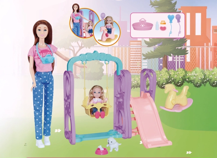 Lutka na igralištu 30 cm s dodacima