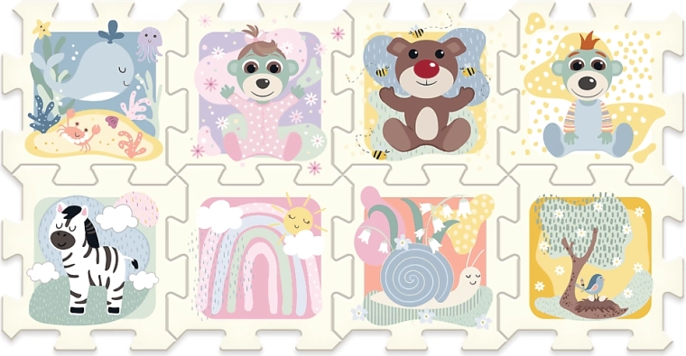 Foam floor puzzle BOBASKI I MIŚ for babies 0+