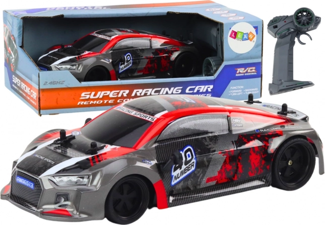 RC auto na daljinsko upravljanje 1:18 gumene drift gume crvena