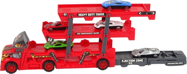 Teretni kamion s odvojivom rampom i izbacivačem