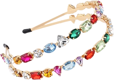 Ružičasta dvostruka traka za kosu s draguljima Sparkys