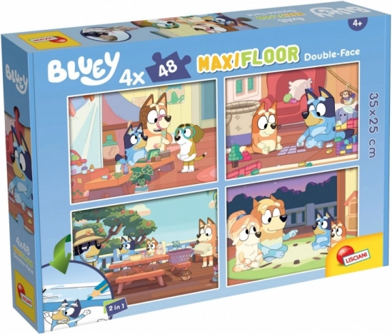 Puzzle 4 x 48 dijelova Bluey maxi podna