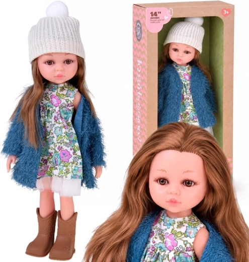 Autumn fashion doll with brown hair, 35 cm
