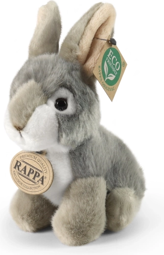 Plush gray sitting rabbit 16 cm eco-friendly RAPPA