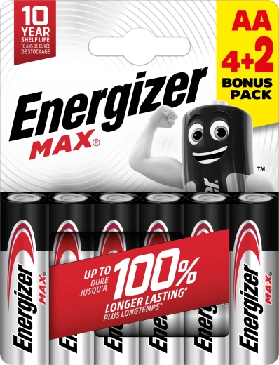 Energizer Max AA alkalne baterije 6 kom (4+2 gratis)