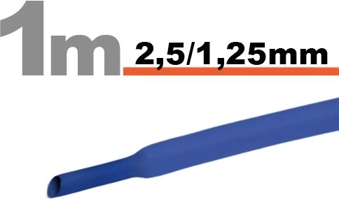 Blue heat-shrink tubing 2.5/1.25 mm