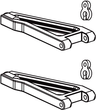 Solid suspension mounts for Voltage, Major, Tiger, Infect and SR10 – left and right part
