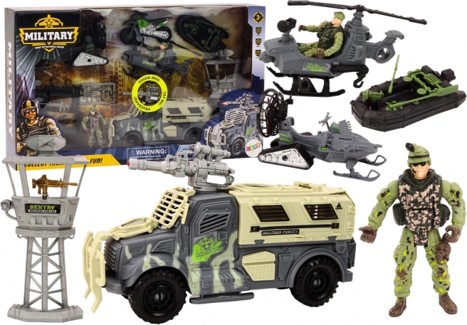 Vojni set s borbenim vozilom i helikopterom