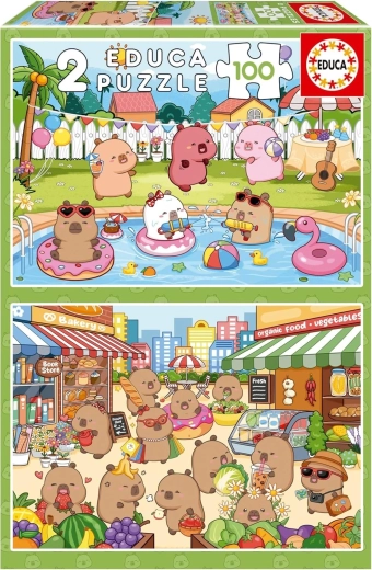 Educa puzzle Capyfun 2×100 dijelova