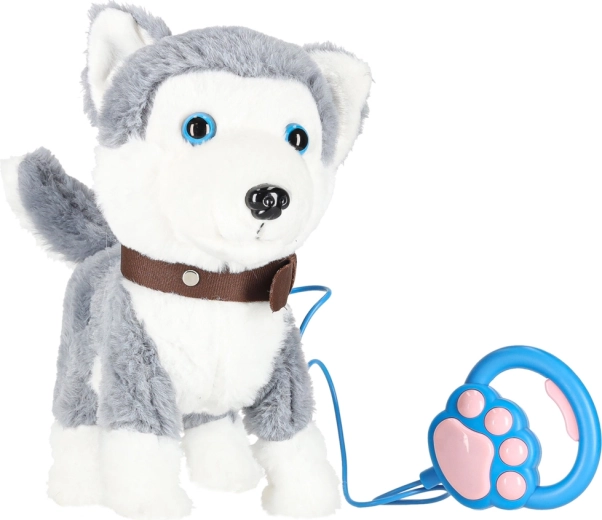Interactive Husky Plush Puppy on a Leash