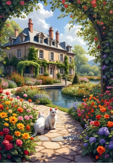 Alipson puzzle Cvjetni luk uz seosku kuću 1000 dijelova