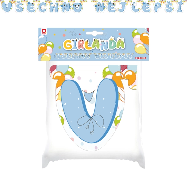 Papirnata girlanda Sve najbolje plava