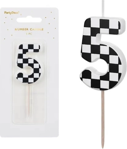 Rođendanska svjećica za tortu broj 5 (mix) 5,5 cm - 1 komad