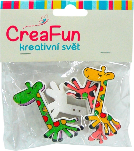 Drveni gumbi žirafa 6 kom 50 × 27 mm