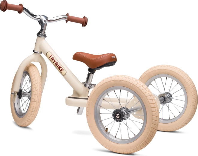Trybike dječja guralica 2u1 tricikl i guralica krem mat