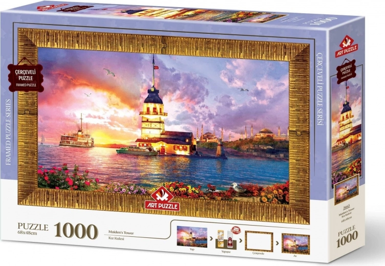 Puzzle sa okvirom i ljepilom 3u1 Djevojački toranj 1000 dijelova