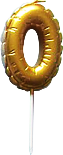 Tortna svjećica broj 0 zlatna 6 cm