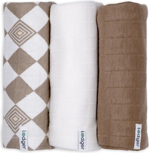 Lodger swaddler Solid Matcha, set 3 kom 70 × 70 cm Buffalo